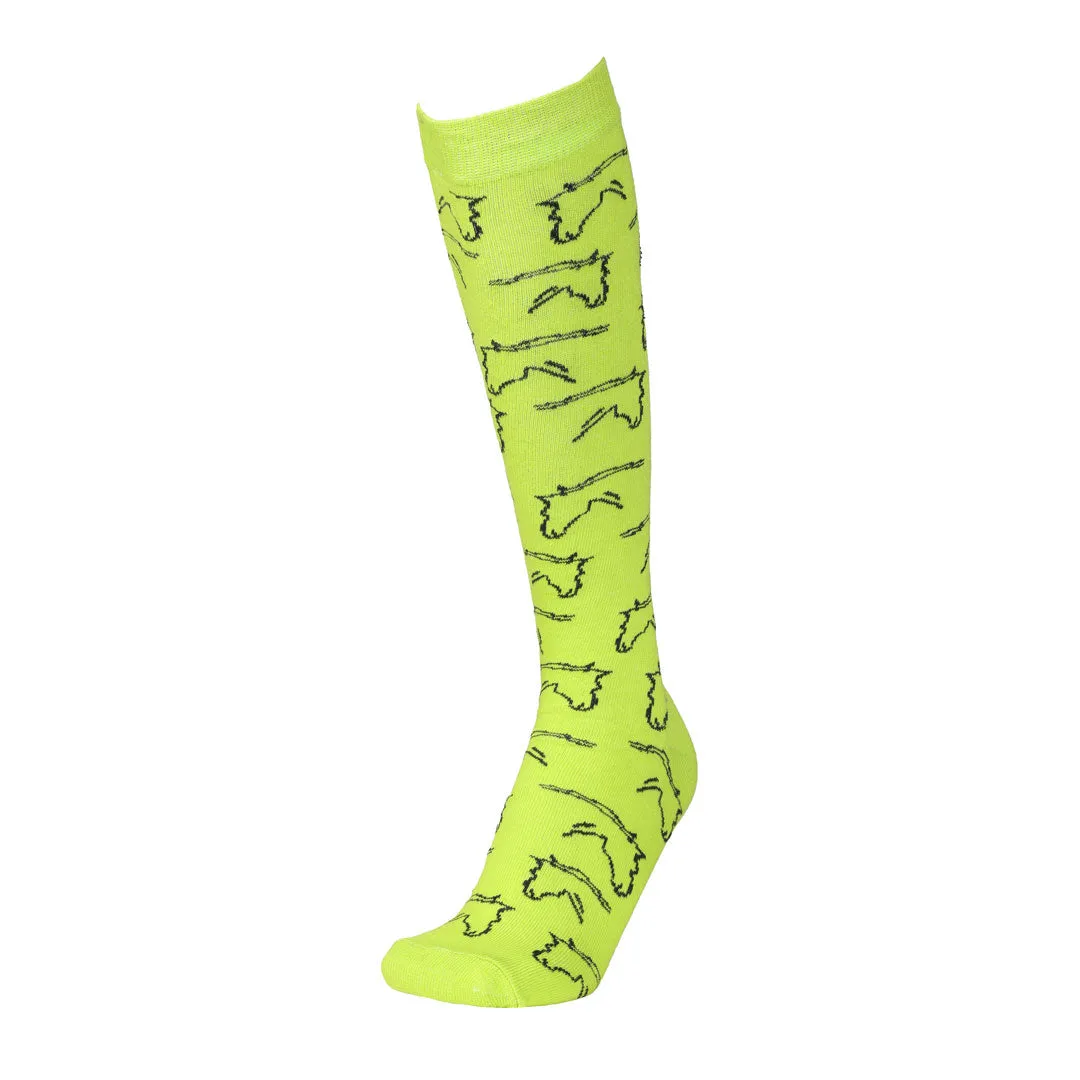 AWST Int'l Ladies Horse Heads Knee Socks - 6 pack