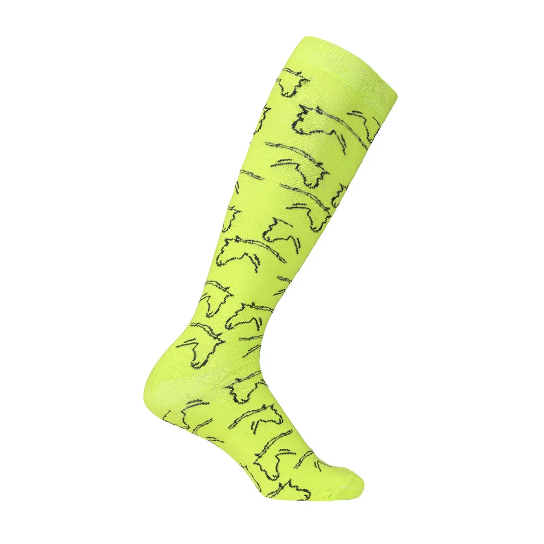 AWST Int'l Ladies Horse Heads Knee Socks - 6 pack