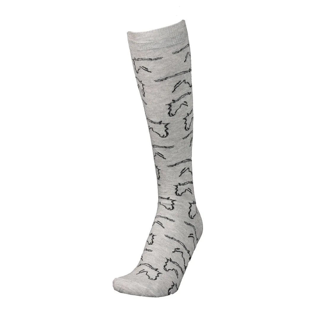 AWST Int'l Ladies Horse Heads Knee Socks - 6 pack