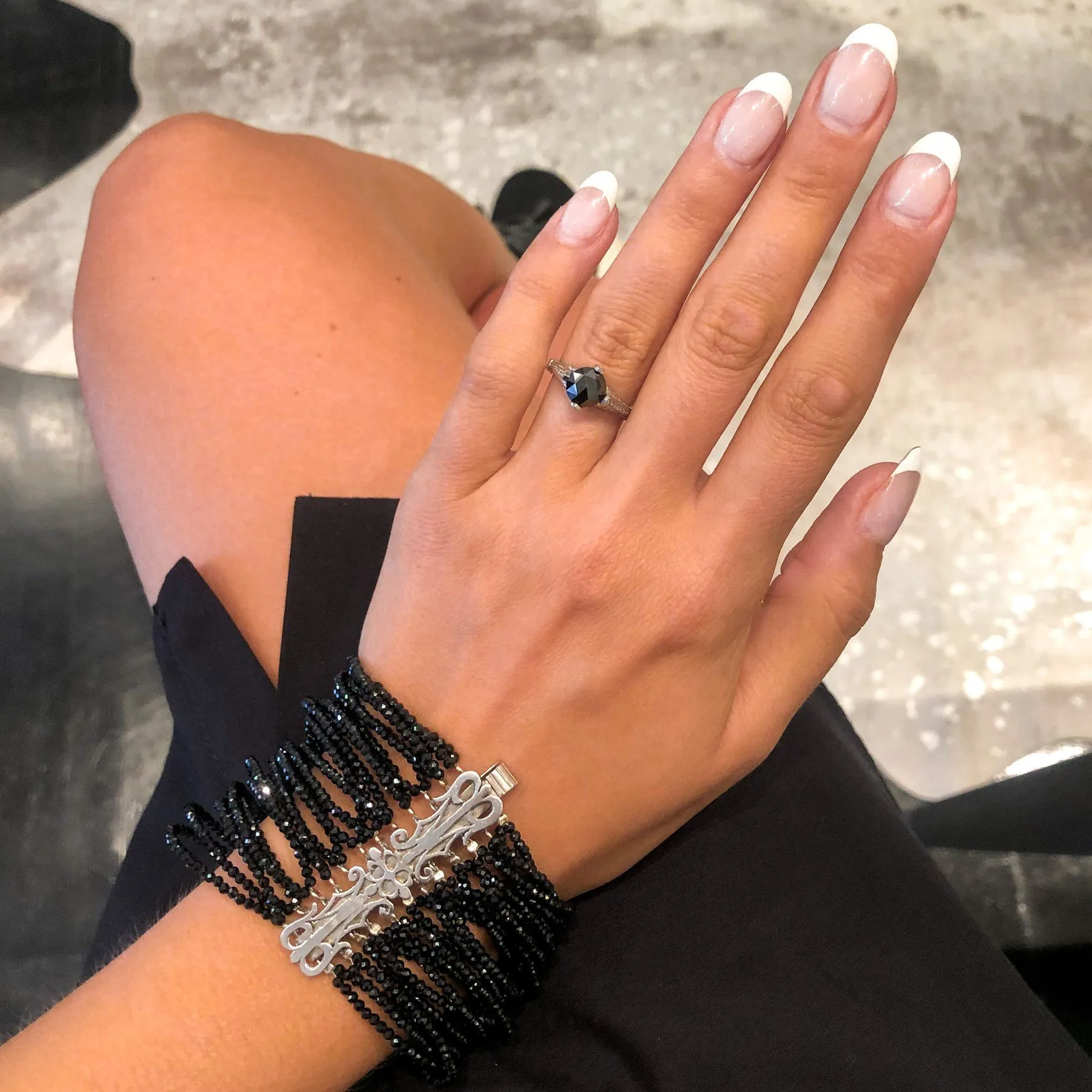 Edgy Unique Black Spinel Bracelet