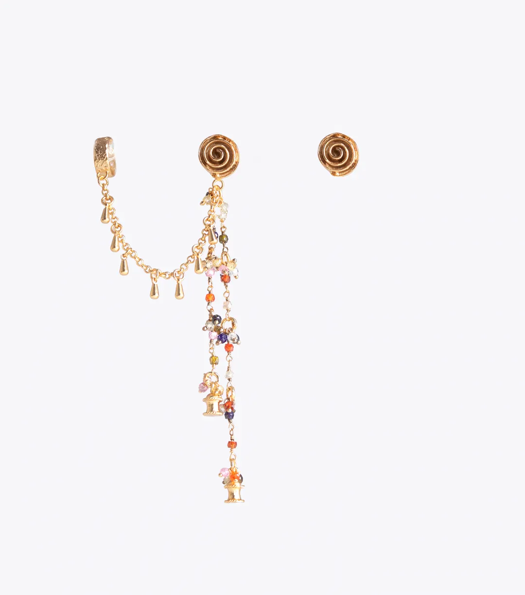 Hama Agate Chain Earcuff