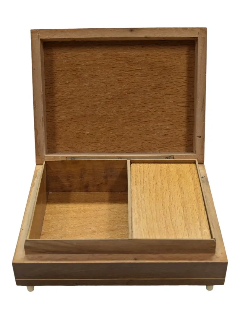 Inlaid Lacquer Wood Music Jewelry Box