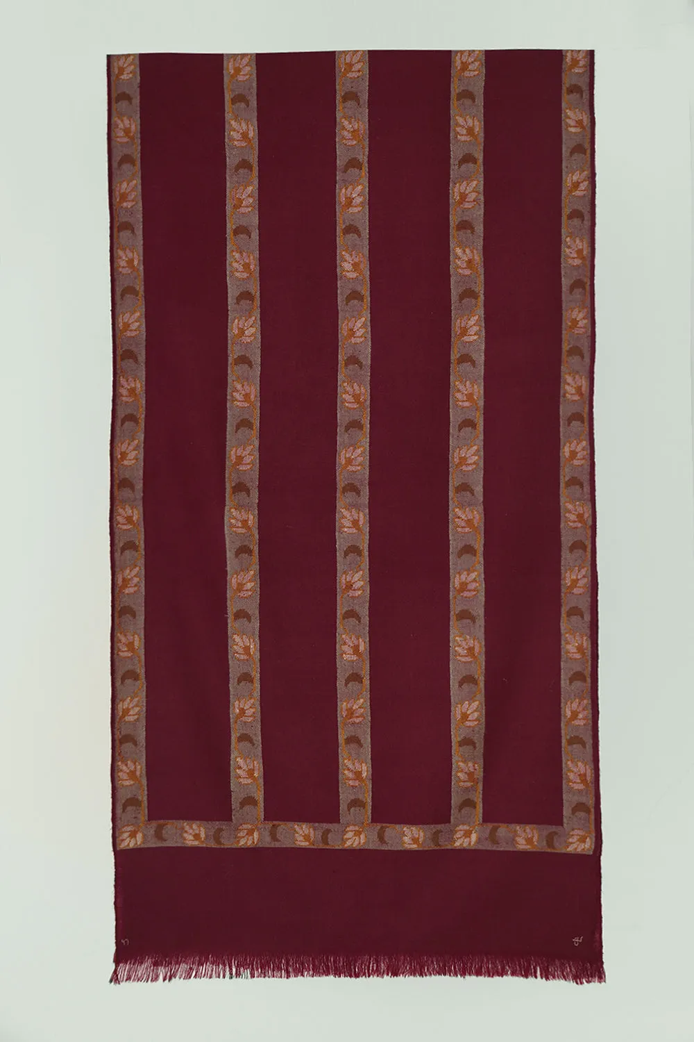 Kani Abdar Hand Woven Pashmina Scarf Maroon