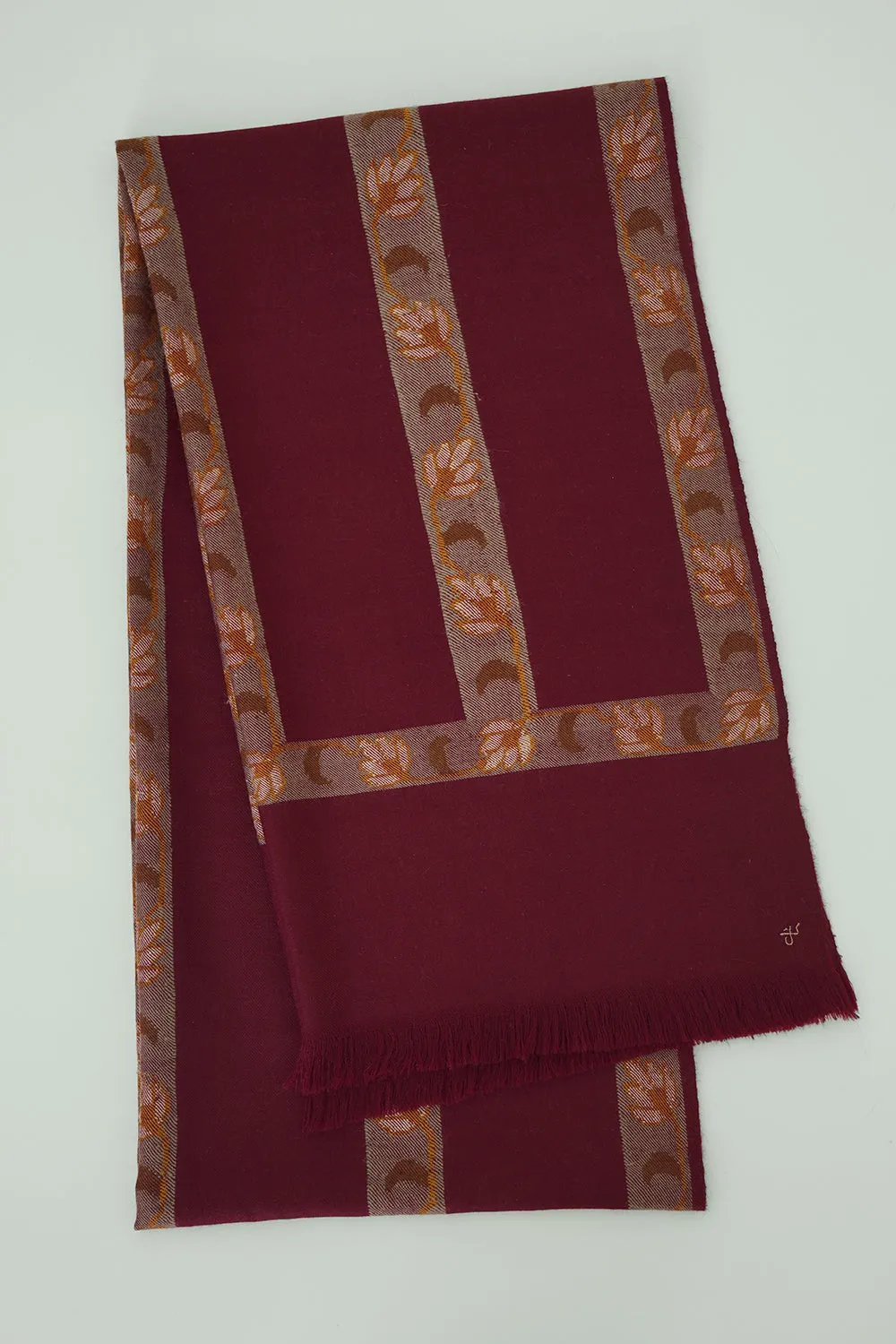 Kani Abdar Hand Woven Pashmina Scarf Maroon