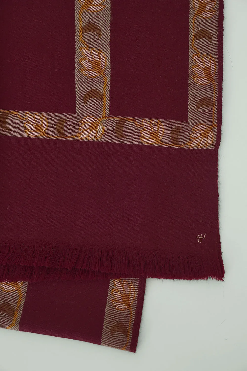 Kani Abdar Hand Woven Pashmina Scarf Maroon