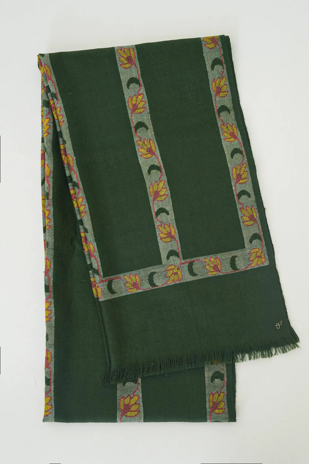 Kani Abdar Hand Woven Pashmina Scarf Seaweed