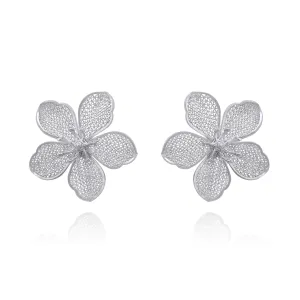 MAGNOLIA SILVER STUD EARRINGS FILIGREE