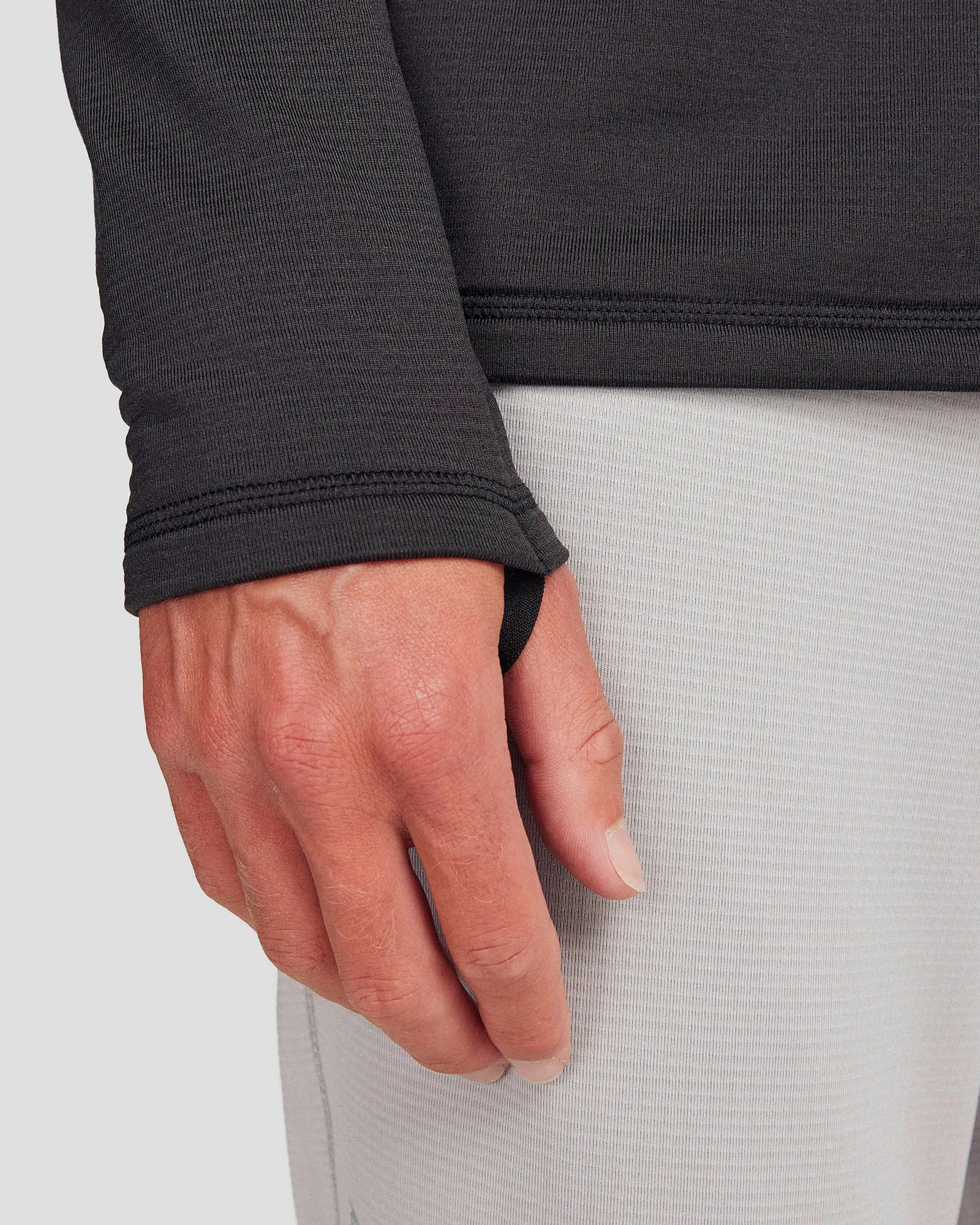 Men's Seeker Fleece Long Sleeve Top - Black Stingray