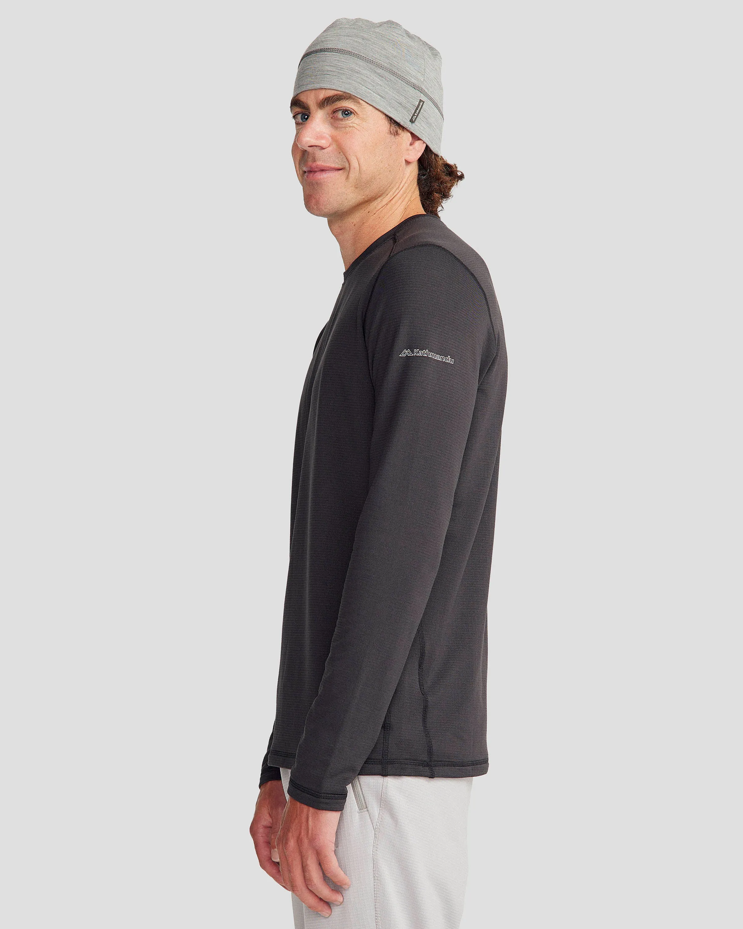 Men's Seeker Fleece Long Sleeve Top - Black Stingray
