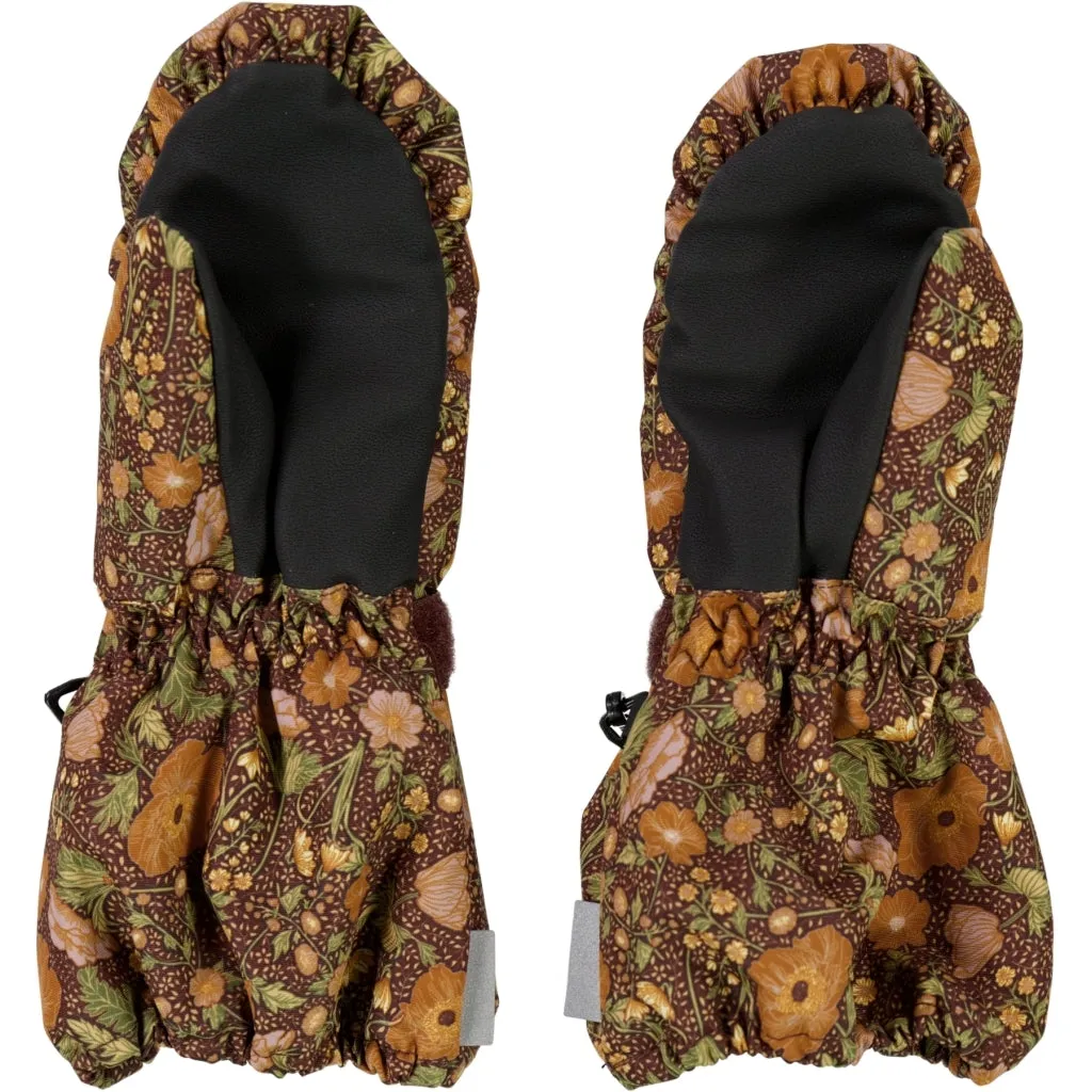 Mittens Tech - maroon flowers