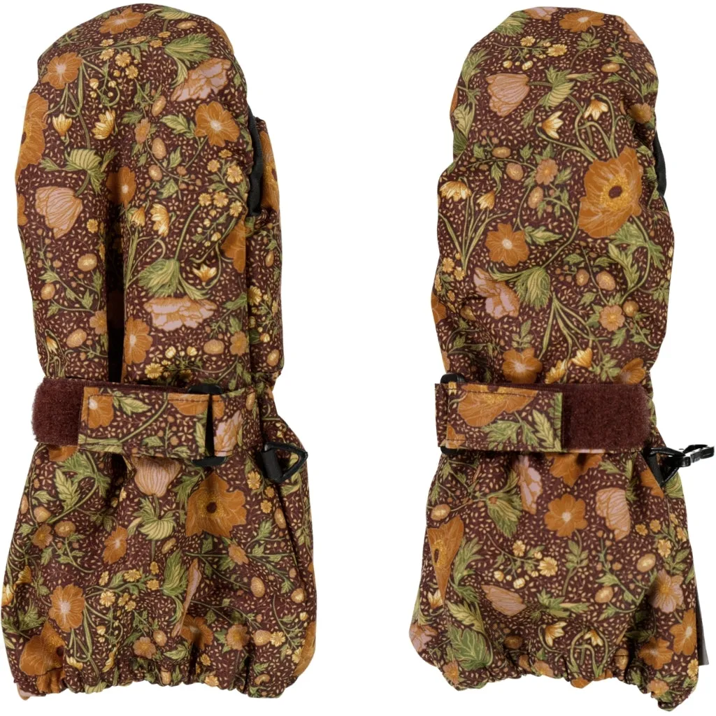 Mittens Tech - maroon flowers