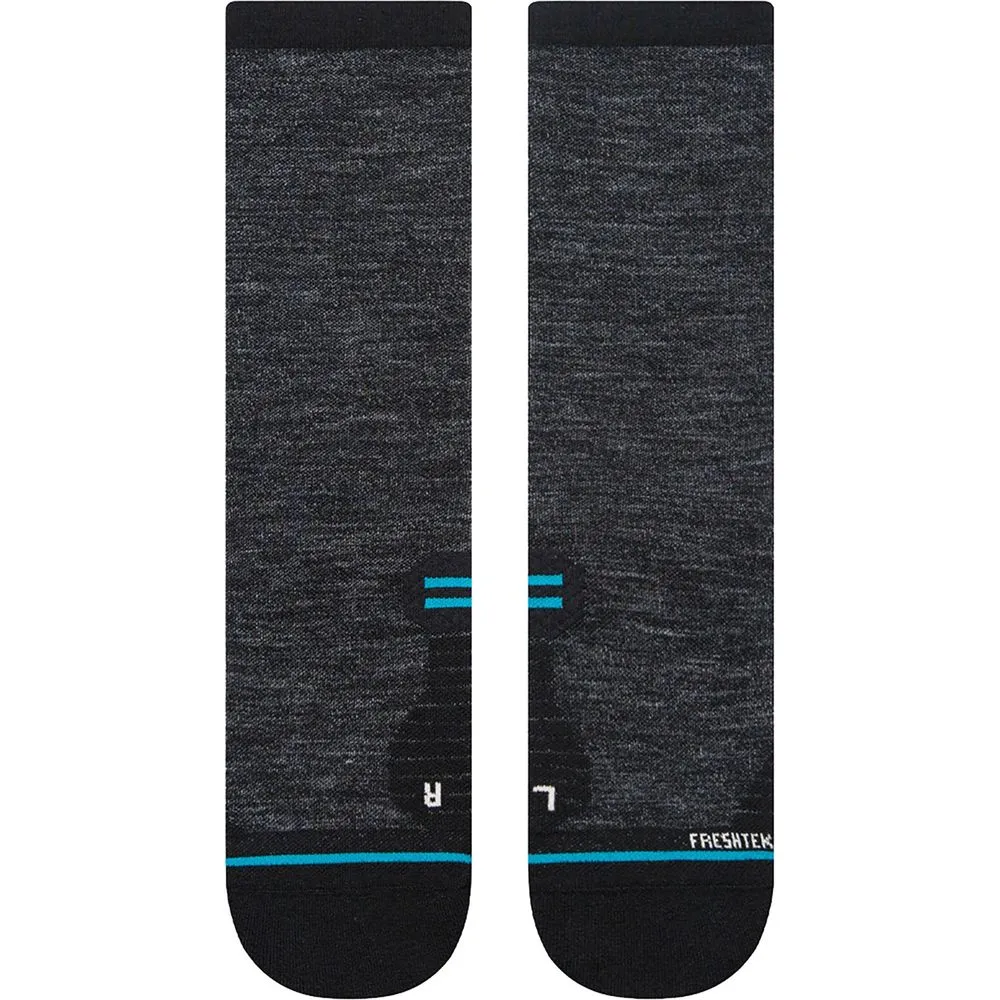 Unisex Run Light Wool Crew Socks - Black