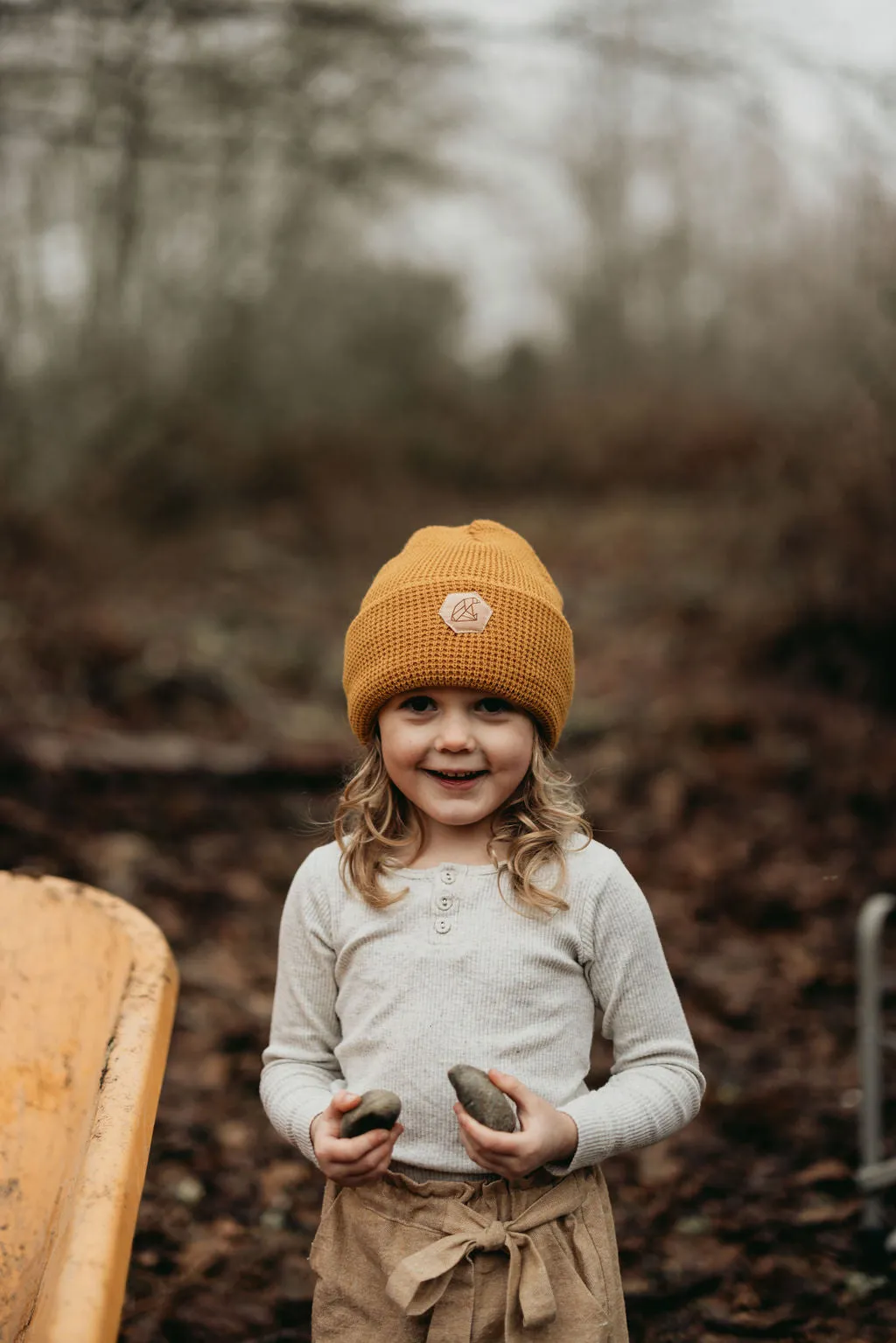 Waffle Beanie with Ultra Suede  Patch